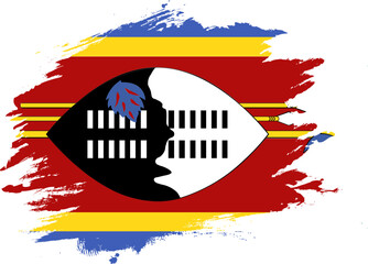 Obraz premium Grunge Brush On Flag Of Swaziland