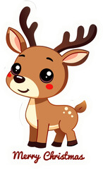 Fototapeta premium Cartoon Christmas deer vector
