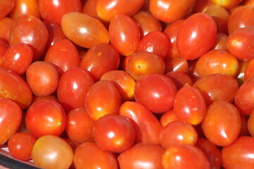 Small Red Tomatoes Close up, Grape Tomatoes