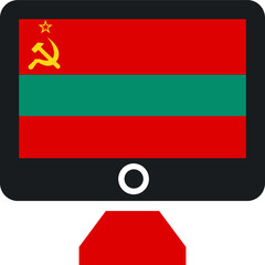 Transnistria Flag On Monitor