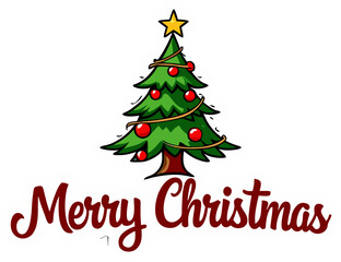 Naklejka premium Merry Christmas Colorful Vector