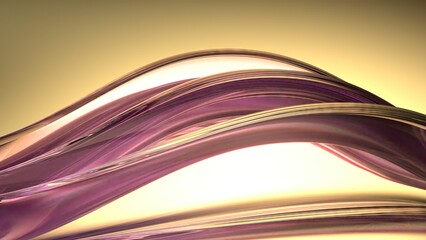 An elegant and modern 3D rendering of an abstract background with organic, fresh yellow and purple colors, exuding a sense of luxury and delicacy.