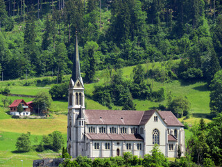 Parish Church of the Sacred Heart of Jesus, Lungern - Canton Obwalden, Switzerland (Pfarrkirche Herz-Jesu oder katholische Pfarrkirche Lungern - Kanton Obwald, Schweiz)