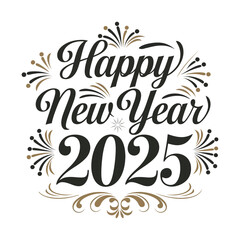 Obraz premium happy New Year 2025 T-shirt Design Vector Illustration
