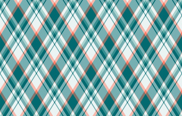 Argyle pattern of geometric rhombus. Harlequin check wallpaper design. Classic diamond shaped textile material for web background, print fabric clothing, sweater, wrapping paper, gift card, invitation