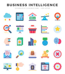 icons set. Business Intelligence for web. app. vector illustration.