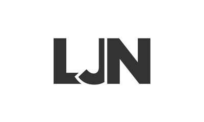 LJN logo design template with strong and modern bold text. Initial based vector logotype featuring simple and minimal typography. Trendy company identity.