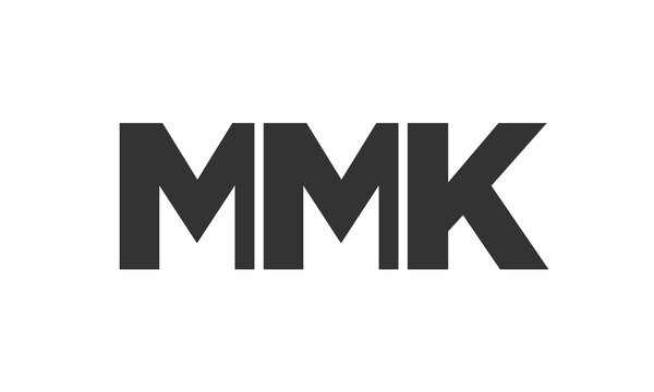 MMK logo design template with strong and modern bold text. Initial based vector logotype featuring simple and minimal typography. Trendy company identity.