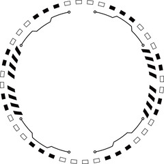 サイバーパンクな円形フレーム　ブラック