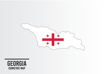 Georgıa flag and map vector.