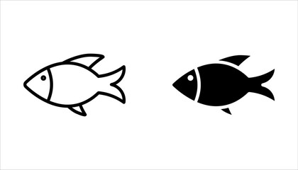 Fish icon set. Fish vector illustration for web design. Isolated on white background.