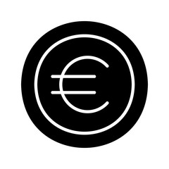 Euro coin icon, business icon, vector