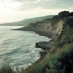 Naklejka premium Ocean coast view near Saint-Jean-de-Luz