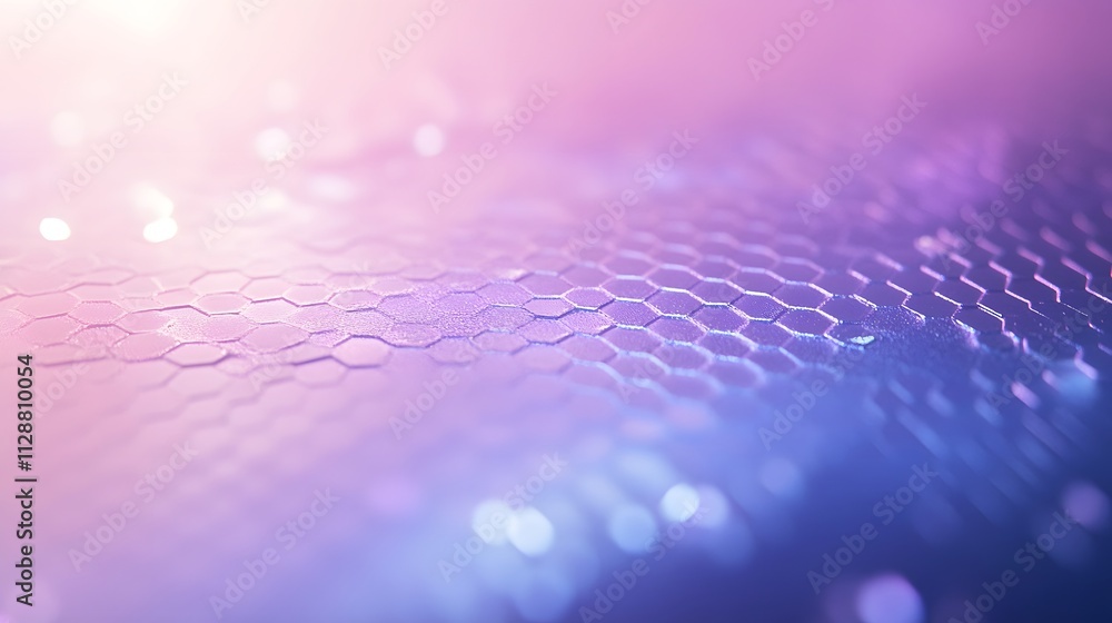 Poster abstract hexagonal pattern in purple and pink hues