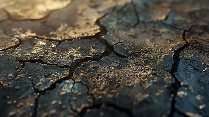 A close-up of cracked earth.