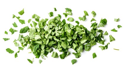 Obraz premium Chopped Mint isolated in white background