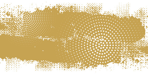 Abstract White and Gold Brush Texture Background with Halftone Effect. Brush Stroke Illustration for Banner, Poster or Sports. eps10.