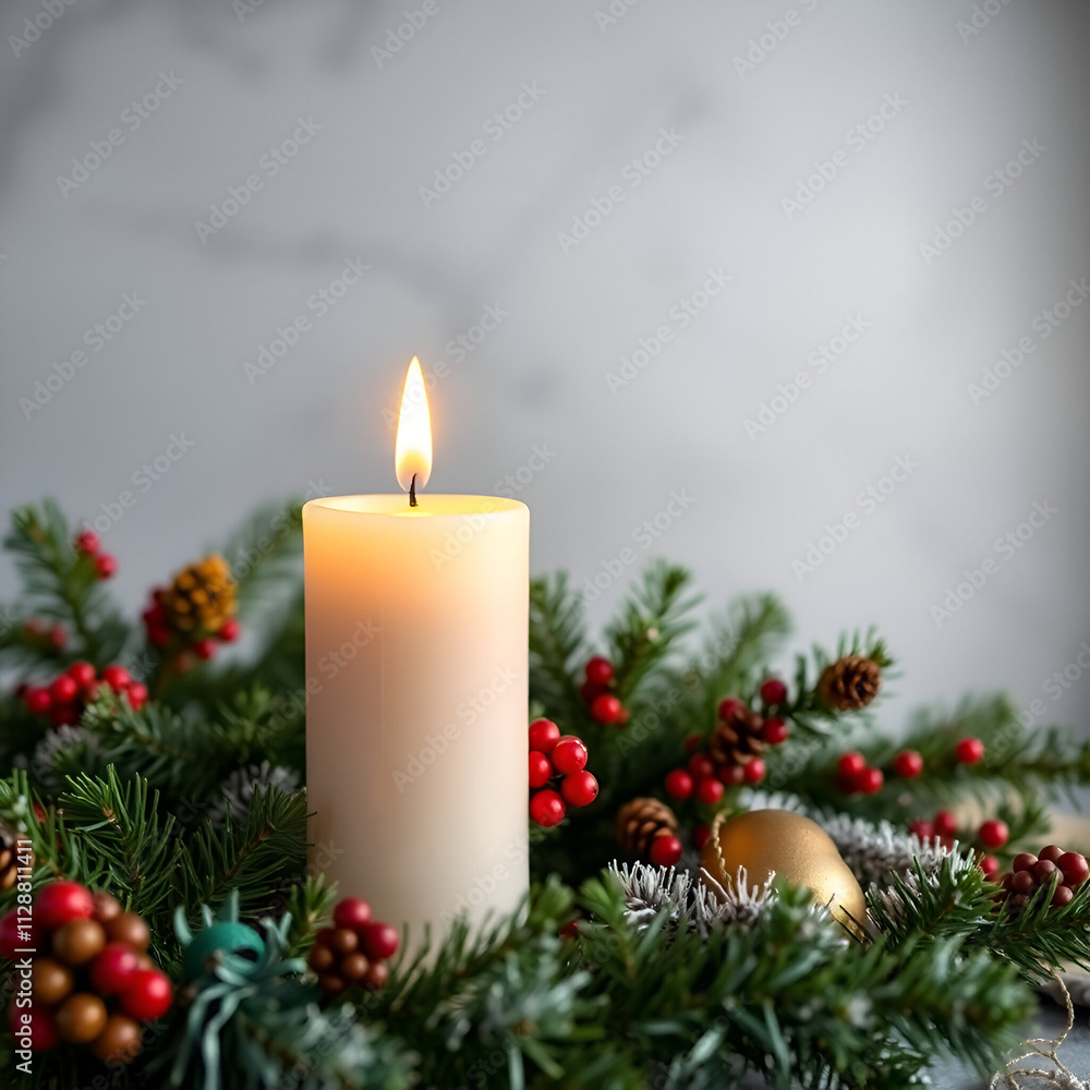 Fototapete Christmas and Happy New Year Background with Snowflakes on red background generative AI tools