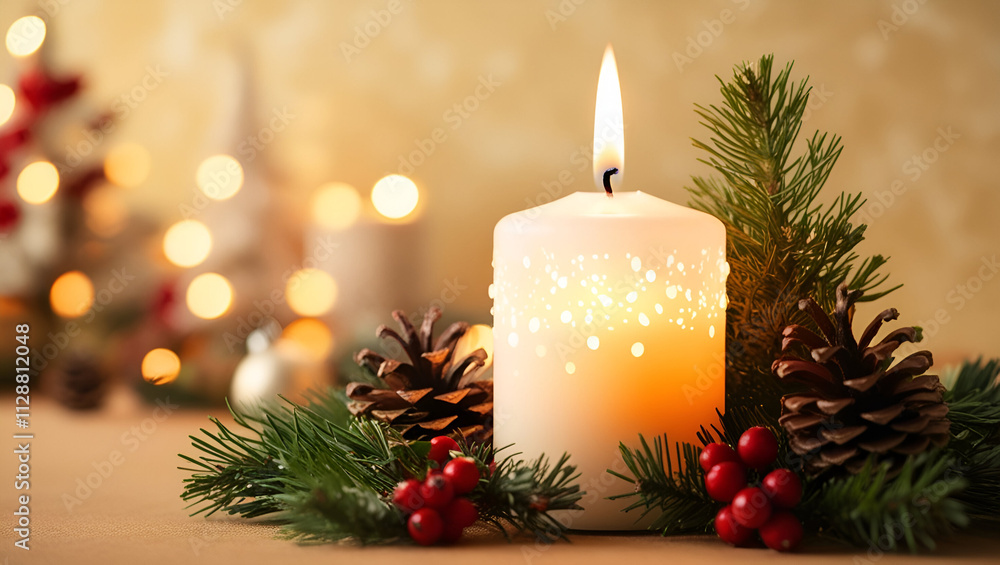 Fototapete Christmas and Happy New Year Background with Snowflakes on red background generative AI tools