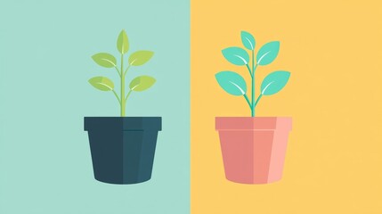 economic sustainability plant growth flat design front view financial stability theme animation Split-complementary color scheme