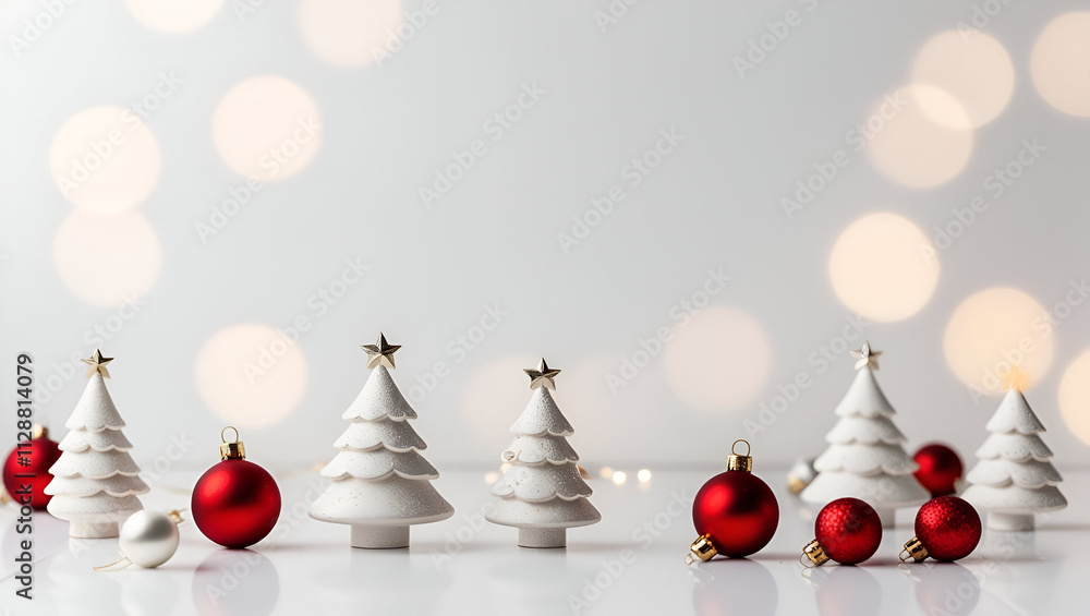 Fototapete christmas and happy new year background with snowflakes on red background generative ai tools
