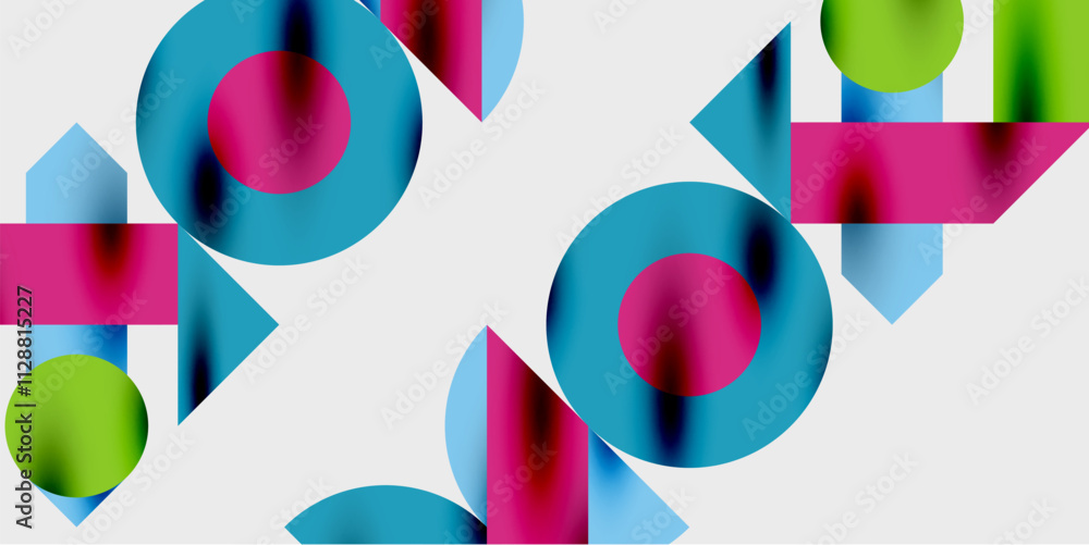 Aufkleber Vibrant abstract background circles with smooth gradients, creating a dynamic and modern design. Ideal for creative, tech, or contemporary-themed projects