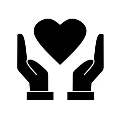hand holding heart icon vector on white background. health care icon