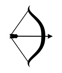 bow and arrow icon vector on white background