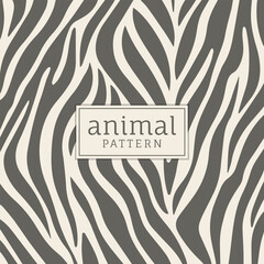 Vintage zebra pattern with text in the center, stylish cover for fabric, postcard, wallpaper, graphic illustration