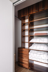 Modern interior design of a stylish closet in a contemporary apartment