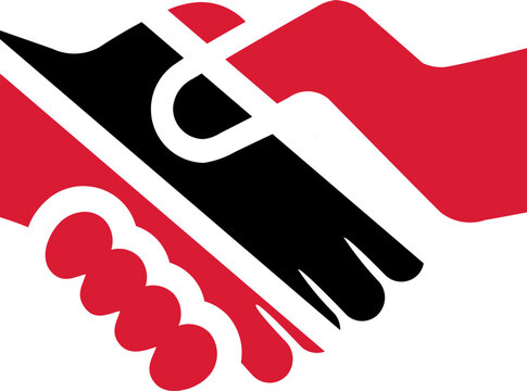 Trinidad & Tobago Flag on Handshake icon - Powered by Adobe