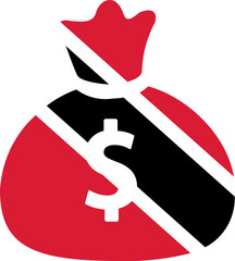 Trinidad & Tobago Flag on Money bag icon