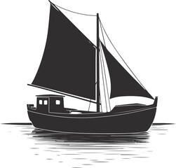 Boat silhouette on a white background