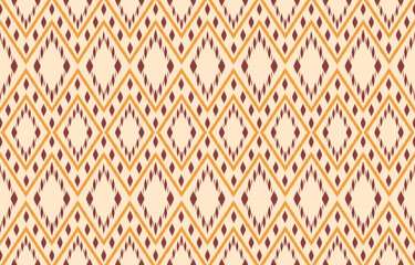 Naklejka premium Geometric ethnic oriental ikat seamless pattern color oriental. Aztec ornament print. Design for background ,curtain, carpet, wallpaper, clothing, wrapping, Batik, vector illustration.