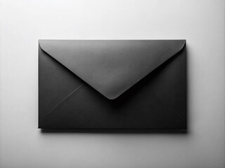 Clean and Simple Black Envelope Design on a Minimal Background for Modern Communication and Digital Correspondence