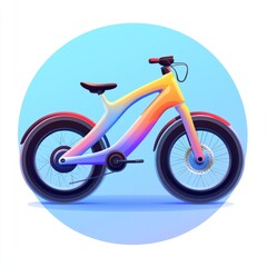 Vibrant Rainbow Kids Bicycle Illustration
