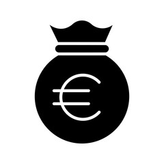 Euro money bag vector illustration, business, bank icon