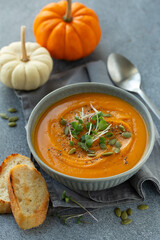 delicious pumpkin cream soup