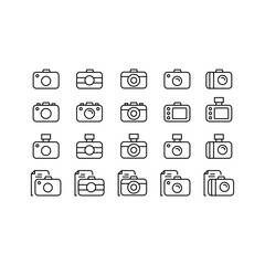 Outline Camera Icon Vector Design