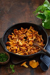 fried chanterelle mushrooms
