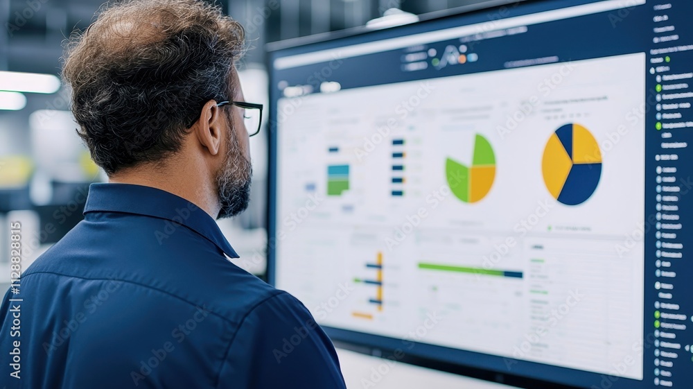 Poster data processing system overview, with business goals visually connected to analytical outputs.