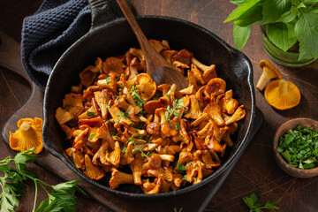 fried chanterelle mushrooms