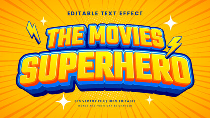 Superhero the movies 3d editable text effect