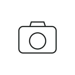 Photo Camera Icon.  Vector black line icon
