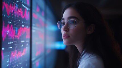 HR team reviewing employee progress reports selective focus on improvement realistic Multilayer with data visualization