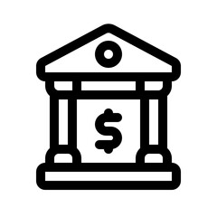 Bank Line Icon. Single icon, line vector icon