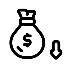 Recession Line Icon. Single icon, line vector icon