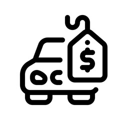 Sell Car Line Icon. Single icon, line vector icon