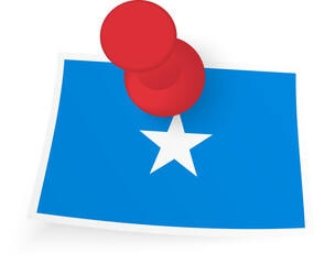 Somalia Flag with Red Push Pin