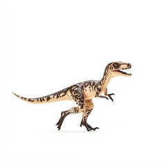 Naklejka premium Velociraptor dinosaur, triassic period, mesozoic era, cretaceous period, jurassic period, isolated on white background
